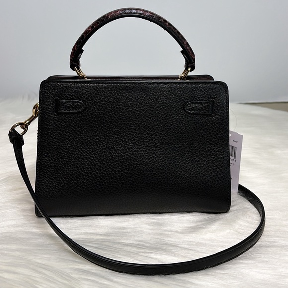 NWT💃Coach Mini Lane Top Handle Gold/Black Multi Purse - Picture 4 of 11